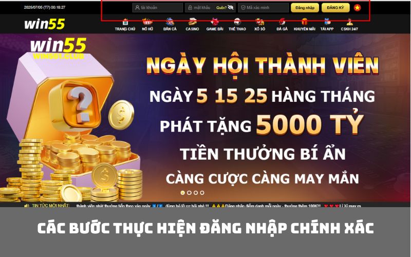 Các bước thực hiện đăng nhập chính xác